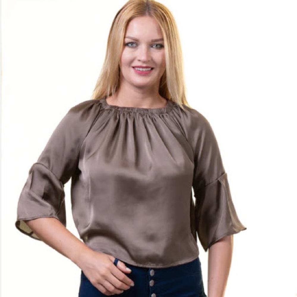 European Made Casual Tops 3/4 Sleeve Off Shoulder Blouse for Women